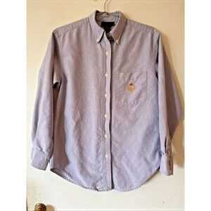Vtg Lauren Ralph Polo Purple Oxford Shirt Crest Long Sleeve Cotton | Women's 6